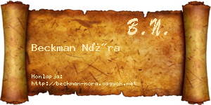 Beckman Nóra névjegykártya