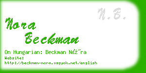 nora beckman business card